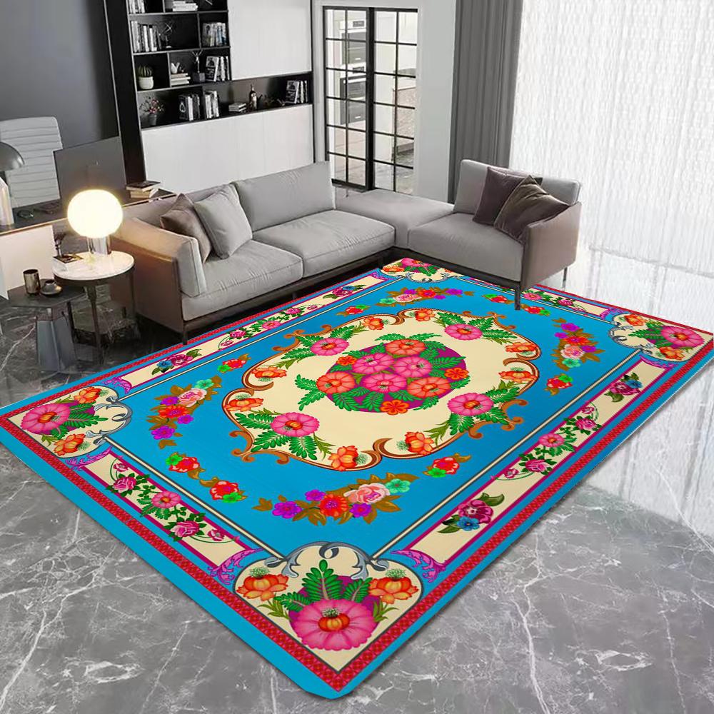 Bohemia Moroccan Large Area Rug Living Room Entryway Bathroom Laundry Bedroom Carpet Non-Slip Stain Resistant Unique Mat Decor