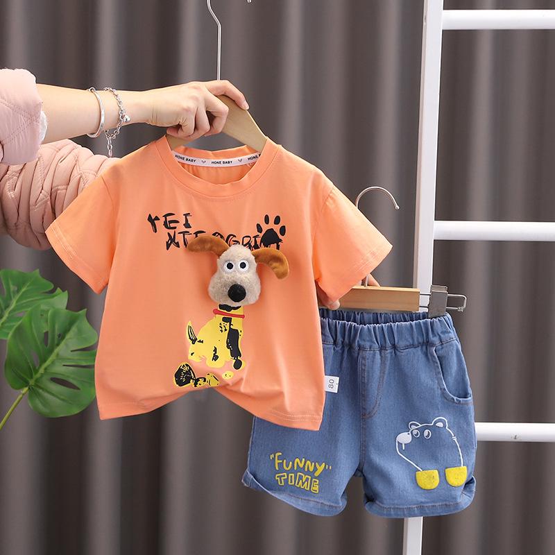 

Kids Clothes Summer Children Boy Girls Cartoon T Shirt Shorts 2Pcs sets Baby Toddler Clothing Infant Sportswear 1 2 3 4 5 Years 80
