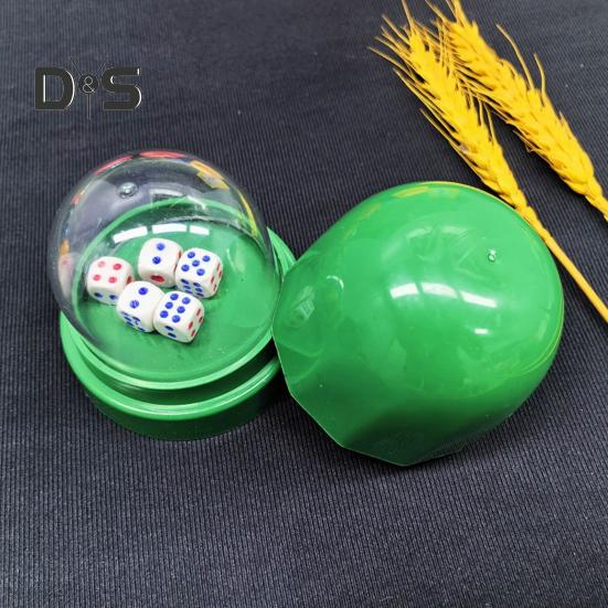 1 sada kostkových pohárků s průhledným krytem, 5bodový ruční třepač kostek, dospělí, rodina, noc, bar, párty, hazardní hry, pití, desková hra, kasino vybavení