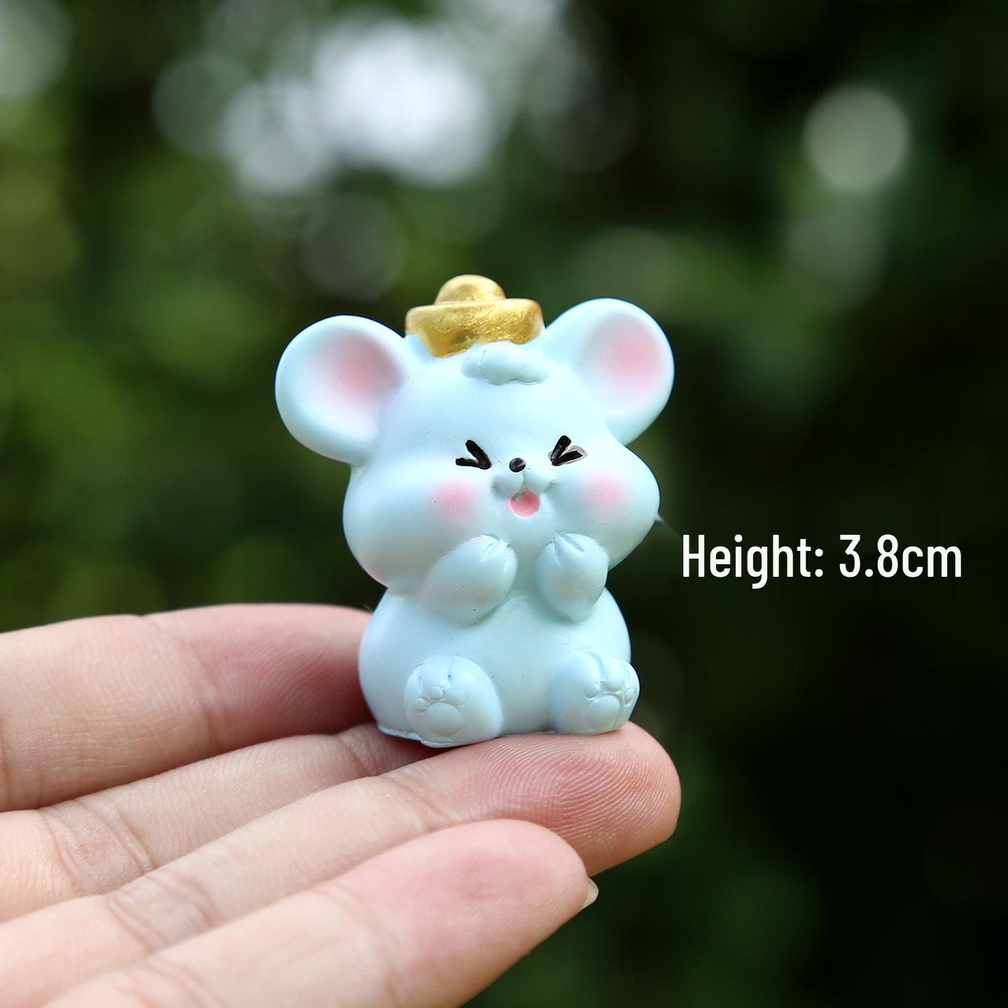 Zodiac Cartoon Animal Resin Figurines: Cute Mouse, Ox, Tiger, and Rabbit Decorations