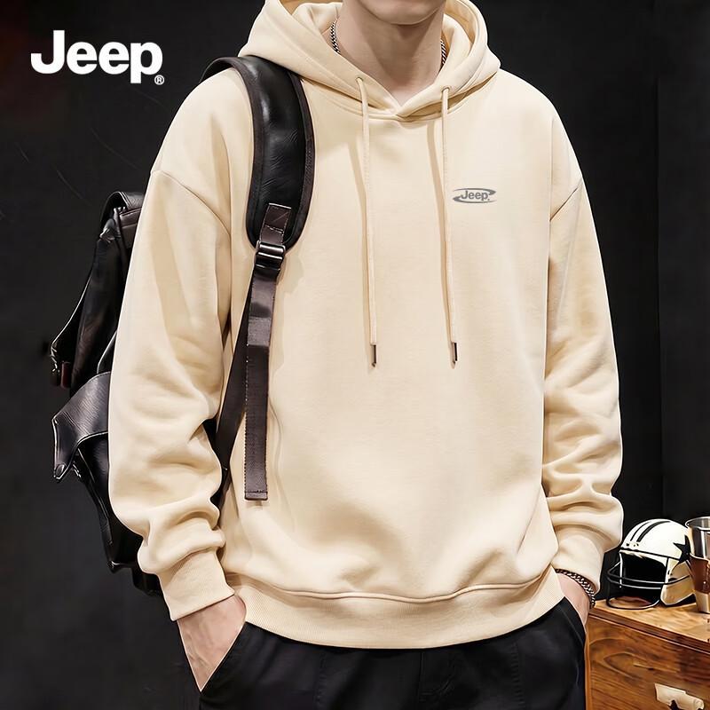 JEEP Men's Heavyweight Loose Fit Hooded Sweatshirt