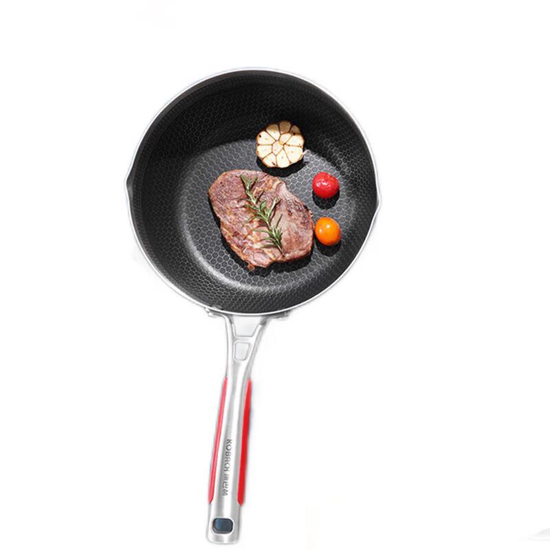 KOBACH 5th Gen 316L Stainless Steel Honeycomb Flat Bottom Stir-fry Pan, 28cm