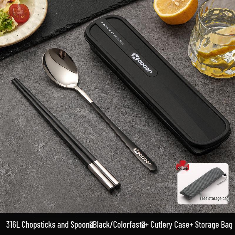 Portable Stainless Steel Cutlery Set with Storage Case