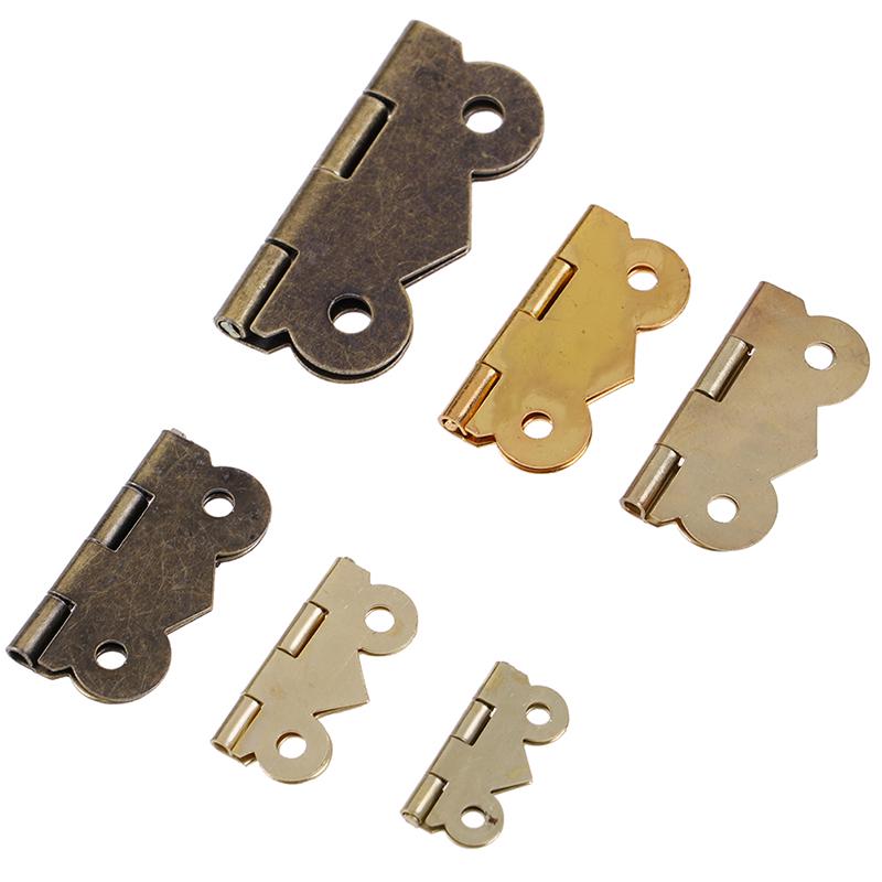 2//10pcs 60x38mm Antique Brass Mini Hinges Cabinet Drawer Jewellery Case Décor