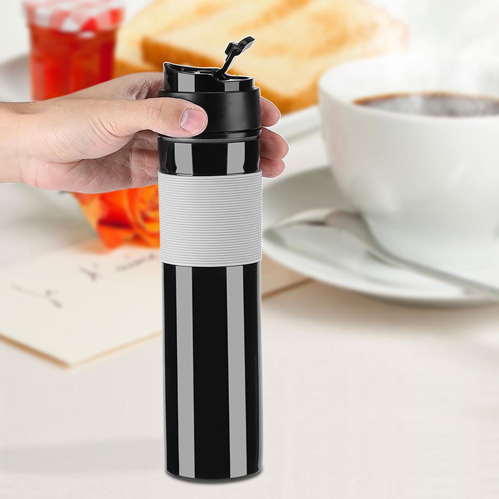 350ml Portable Coffee Press Bottle Tea Coffee Maker Drinking Water Cup for Travelling Black
