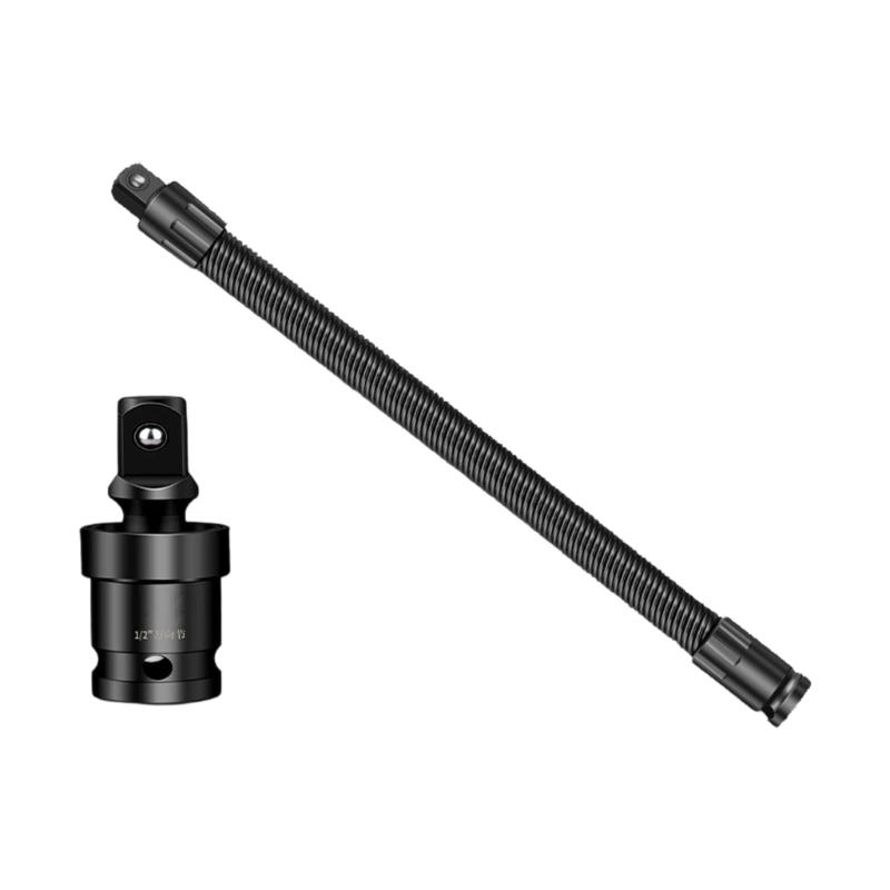 1/2"Drive 360Degree Flexible Extension Bar For Electric Impact Wrench Spring Buffers Technology 12.5mm Socket Interfaces