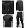 Men's Quick-Dry Reflective Running & Fitness Suit - 4-Piece Set