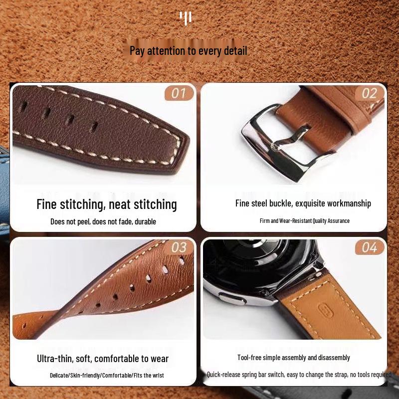 Huawei GT6/GT7 Damen 41mm Echtes Leder Uhrenarmband