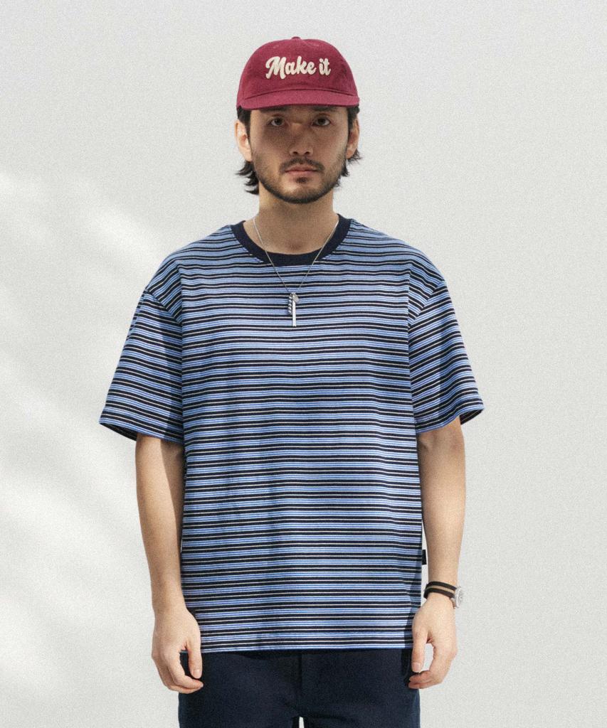 WMC Striped Round Short Sleeve_Navy