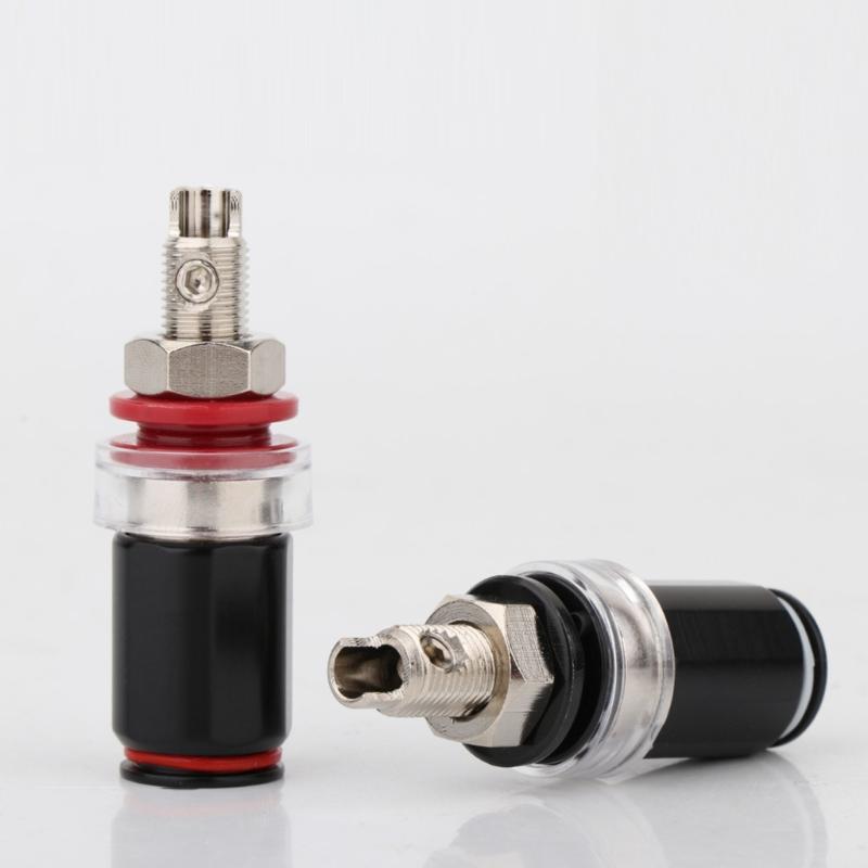 1PC HIFI Binding Post With Rhodium Plated Metal Binding Speaker Terminal L=50mm Power Amplifier Audio Banana Plug