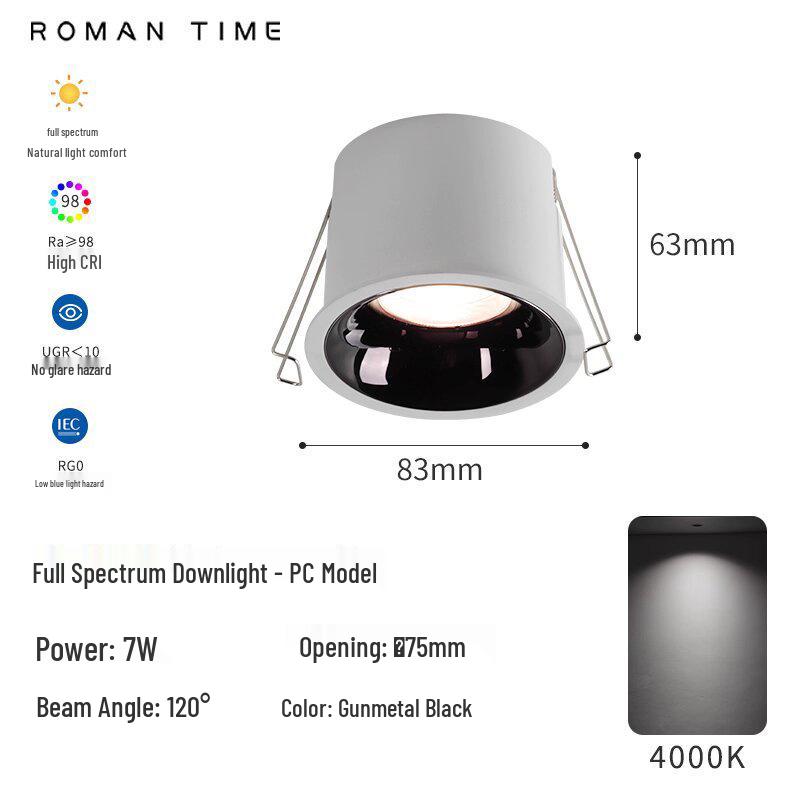 

Roland Anti-Glare Recessed Downlight 75W - Full Spectrum, High CRI, Eye Protection for Living Room, Hallway, Kitchen