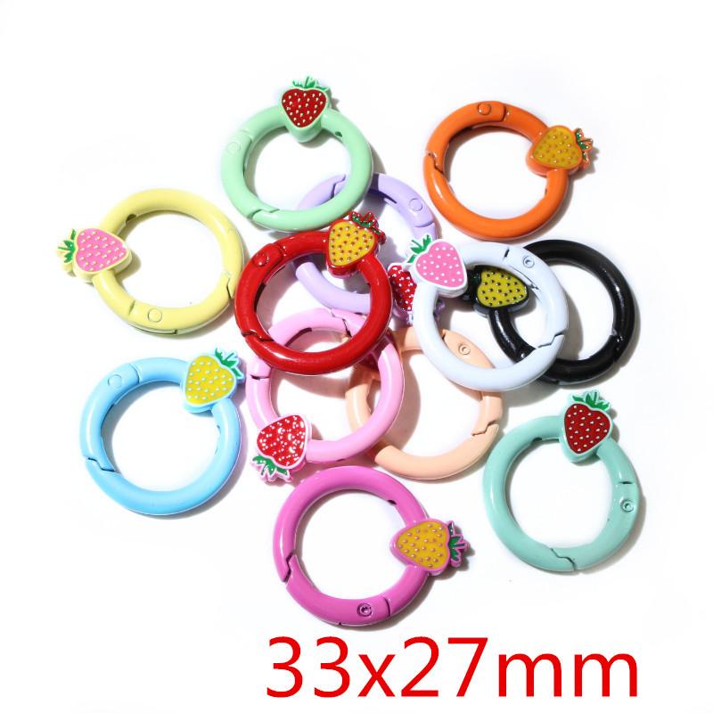 10pcs Random Mix Keychain Key Rings Lobster Clasps Hooks Heart Round Cat Shape DIY Jewelry Making Findings Supplies