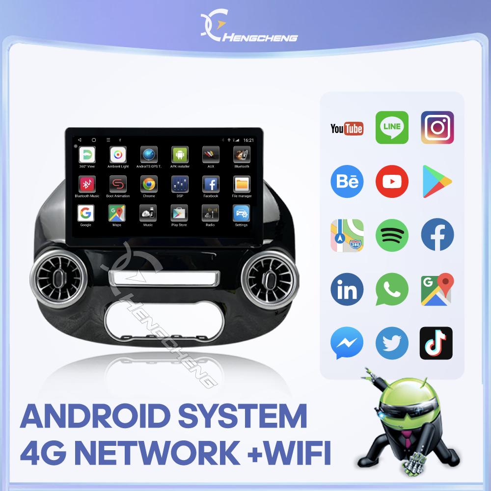 13.9Inch For Mercedes Benz Vito W447 2014-2025 Car Multimedia Player GPS Navigation Radio Android12 8+256G CarPlay 4G 360Camera