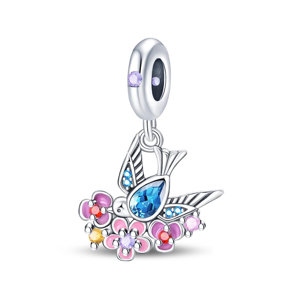 S925 Silver Spring Swallow Snail Beaded Pendant DIY Handmade Jewelry Accessories For Bracelet Necklace Charm