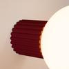 Modern Wall Sconce Burgundy Fluted Body White Glass Ball For Bathroom Hallway 1Xg9 8W Ip44 Halo Sollux Lighting