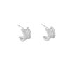 High-end Korean Light Luxury Fashion Stud Earrings, High-end Super Flash Full Diamond Earrings, Geometric Zircon, Unique Versatile Ear Jewelry