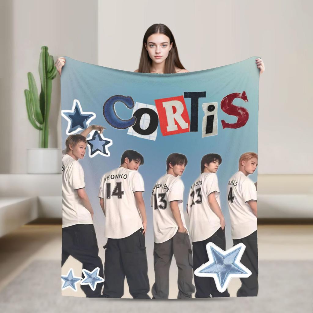 Soft Blanket Airplane Travel CORTIS Kpop  Throw Blanket  Flannel Bedspread For Living Room Novelty Sofa Bed Cover