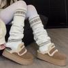 Winter Wool Leg Warmers Women Warm Knitted Foot Cover Knee Socks JK Lolita Girls Long Socks Stockings Leg Warmers Autumn Sock