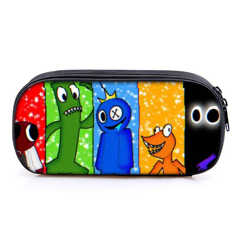 Rainbow Friends Pencil Case With Polyester Material For School Kids Gift Storage Organizer
