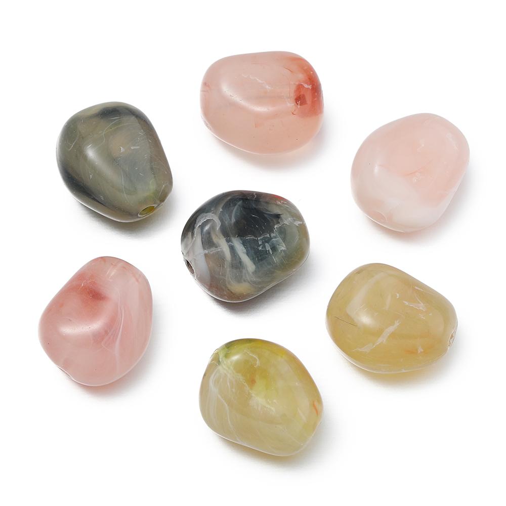 

20Pcs Imitation Acrylic Stone Beads Charms Spacer for DIY Bracelet Necklace Earrings Jewelry Making Accessories 10*12mm