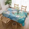 Modern Turquoise Marble Rectangle Tablecloth for Table Decor Washable Farmhouse Kitchen Dining Tablecloth Holiday Party Decor