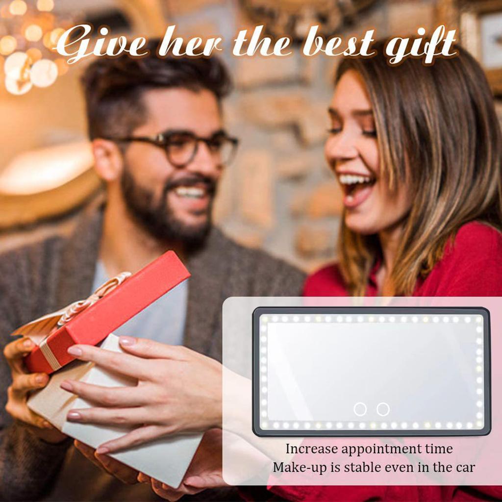 Car SunVisor Vanity Mirror - Rechargeable LED Light Makeup Mirror for All Car - Universal Car Sun