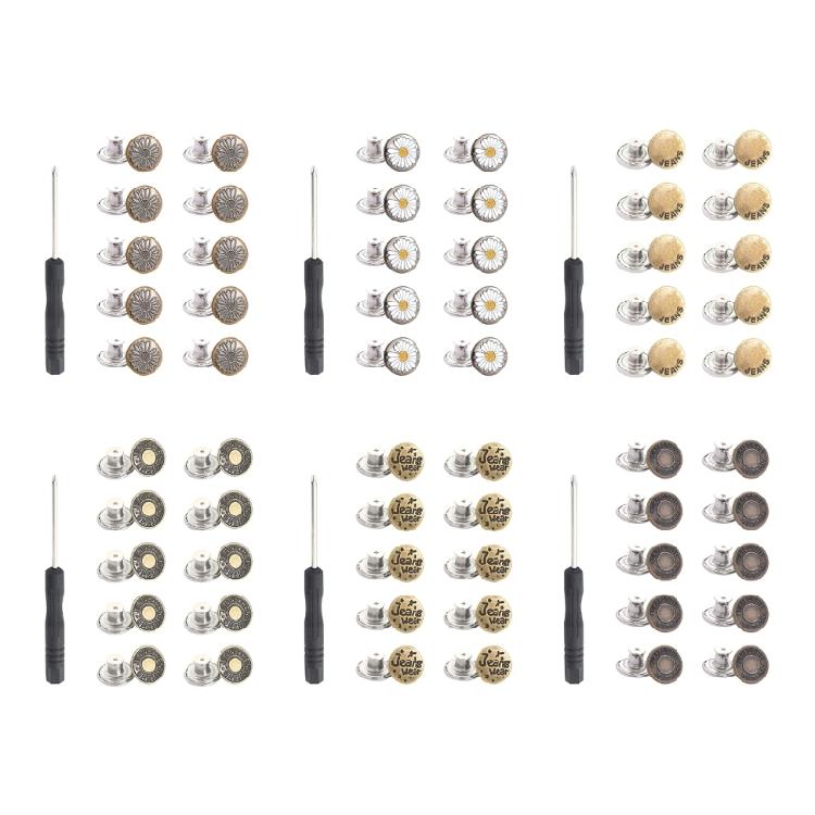 20 ks Knoflíky na zacvaknutí Okamžité knoflíky na džíny pro kalhoty Opakovaně použitelný klip na zúžení džín