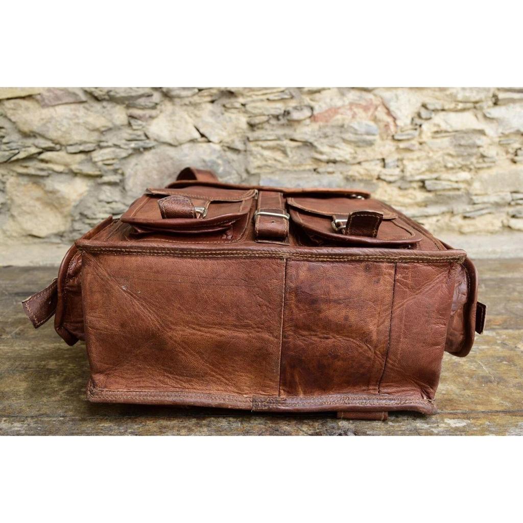 Bag Leather Genuine Satchel Messenger Laptop Vintage Rucksack Men's New Backpack