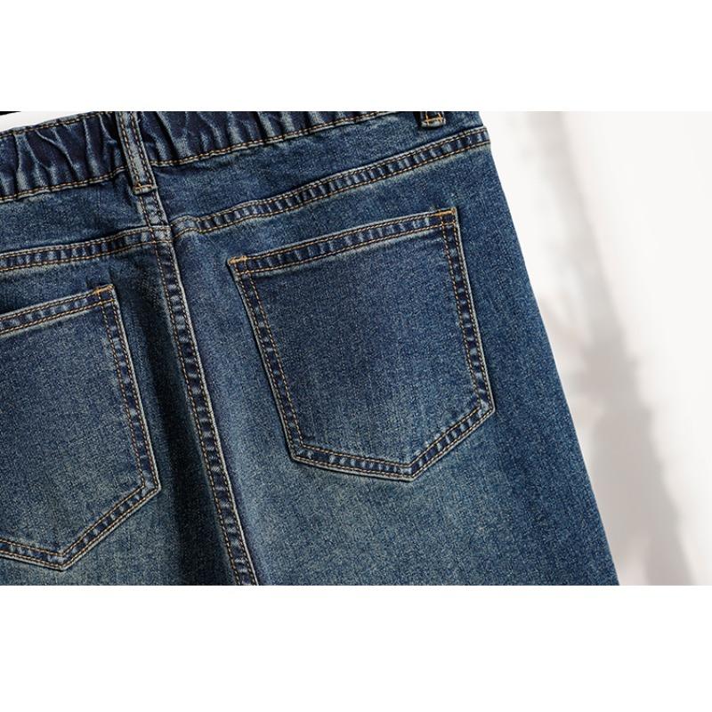 DIMANAF 2025 Plus Size Autumn Women Jeans Elastic  Pants Denim Blue High Waist New Pants 5XL