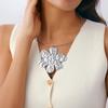 SHIXIN 4 Styles New Trendy Flower Pendant Necklace for Women Exaggerated Smooth Torques Choker Necklace Party Neck Jewelry Gift