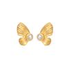 Retro Butterfly Flower Stud Earrings: Exaggerated, Colorfast, Symmetrical Design