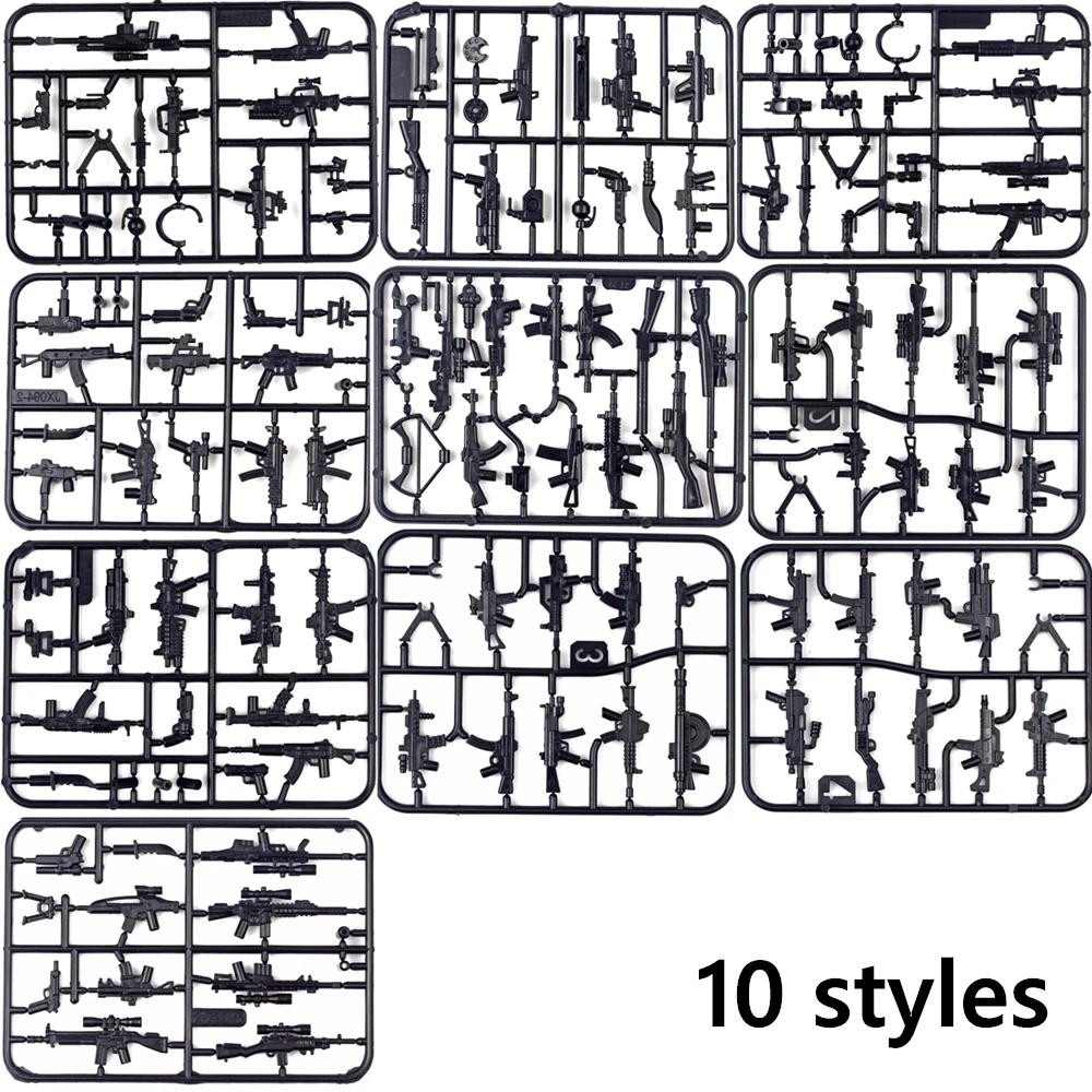 20pcs WW2 Military SWAT Guns Bricks Model Series Guns Assemble Educational MOC Army Building Blocks Soldier Militaries Kid Toys