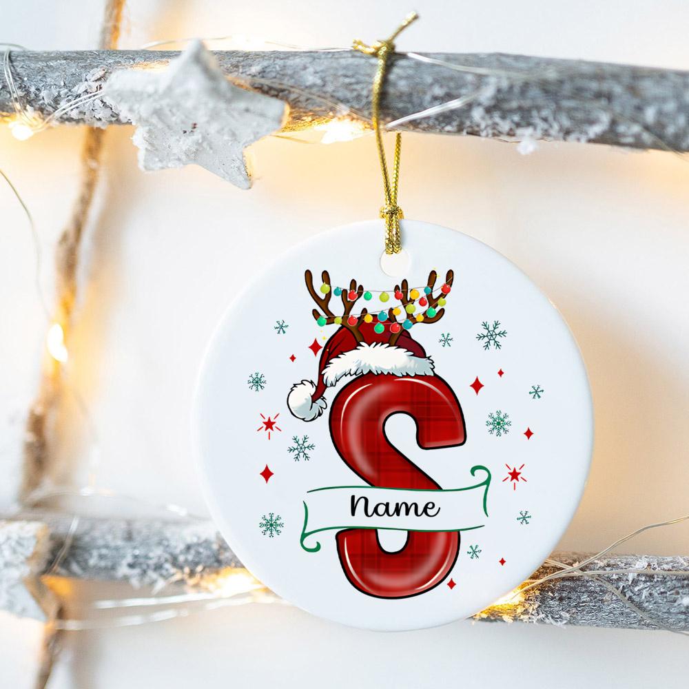 Custom Name Christmas Family Party Ceramic Ornament Personalized Christmas Ornament Xmas Gift Drop Ornaments Decor