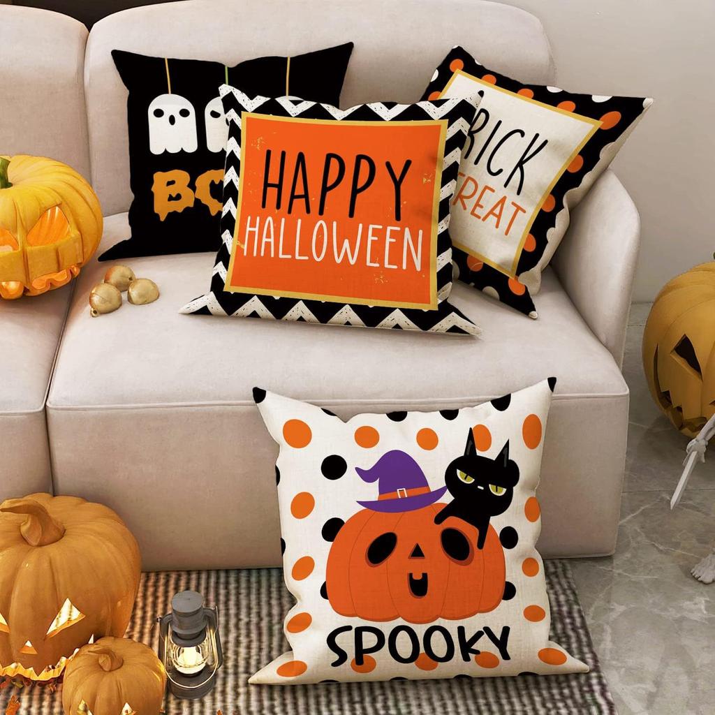 Halloween Decoration Pillowcase Ghost Skull Pillowcase Living Room Decoration Sofa Pillow Pillow Bedside Pillow