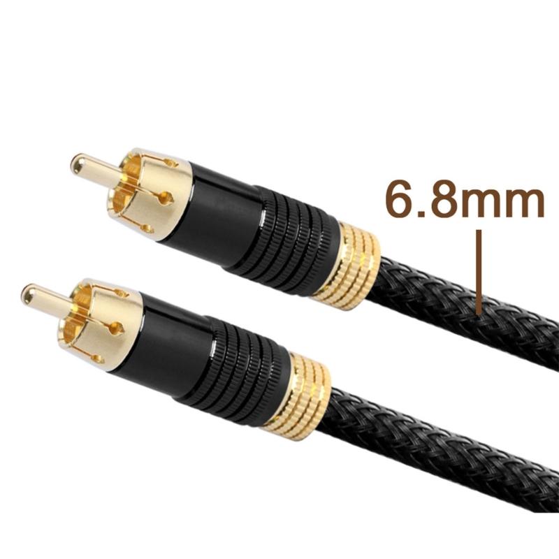 RCA Digital Audio Coaxial Cable 24K Gold Plated Connectors S/PDIF RCA Male To RCA Male for Home Theater, HDTV, Subwoofer