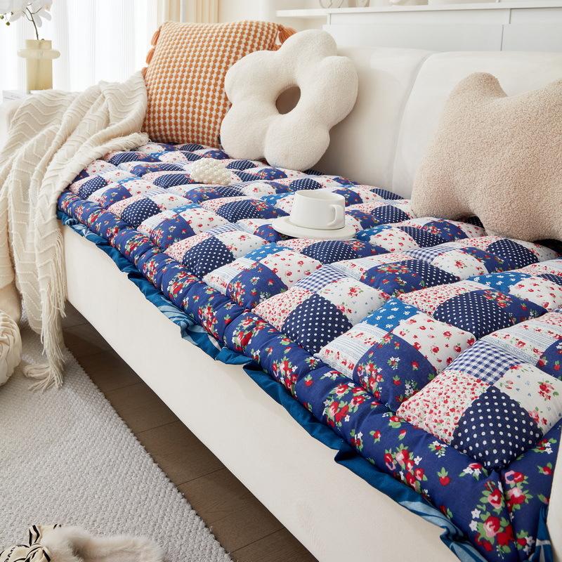 Cream Style Sofa Cushion Non-Slip Four Seasons Universal Thickened Cotton Sofa Cover Cloth Internet Celebrity Window Sill Cushion