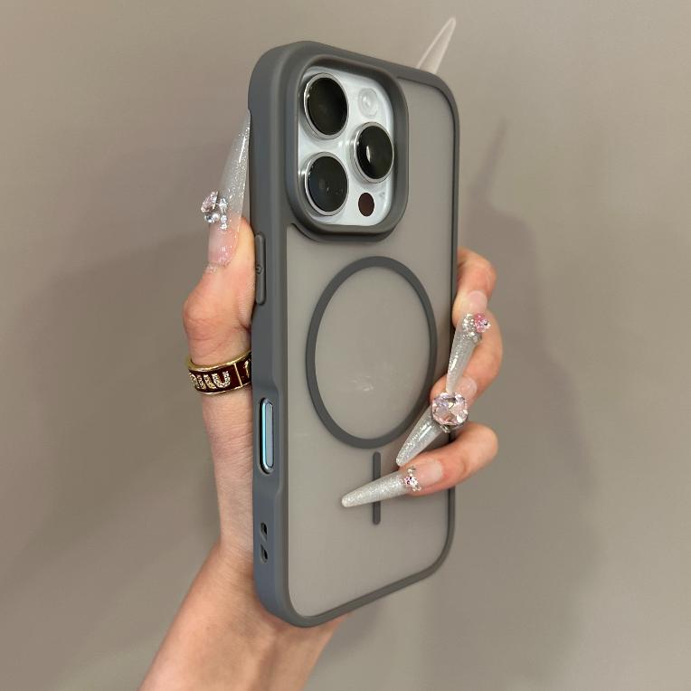 Luxury For Magsafe Wireless Charging Transparent Matte Case For iPhone 11 12 13 14 15 16 Pro Max Magnetic Clear Bumper Cover