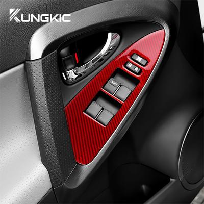 Real Soft Carbon Fiber Sticker For Toyota RAV4 2006 2007 2008 2009 2010 2011 2012 LHD RHD Car Door Window Panel Interior Trim