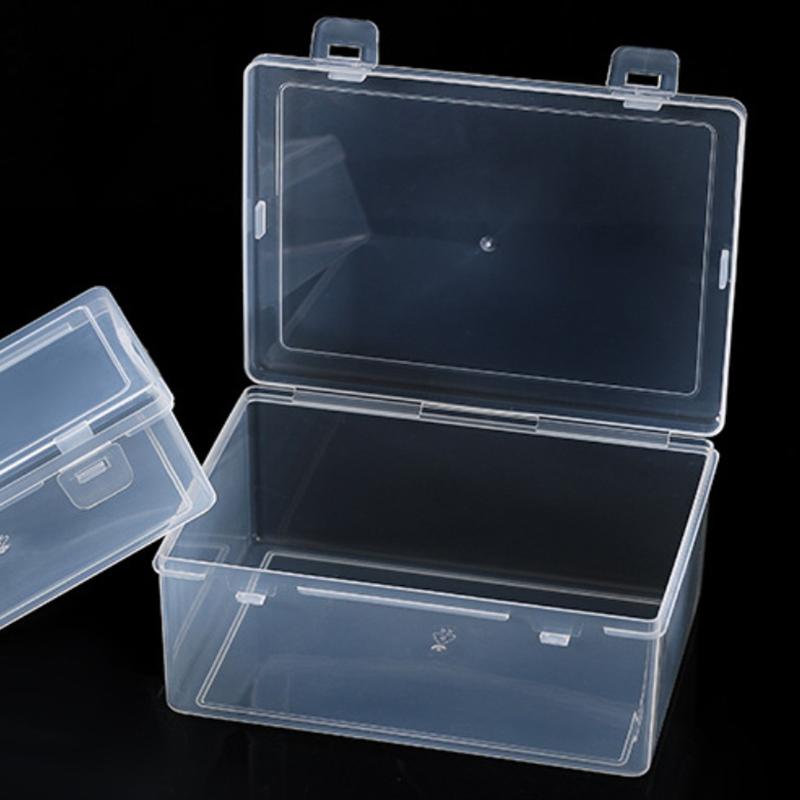 Nail Art Plastic Clear Double Buckle Storage Box Nail Rhinestone Brush Pen Buffer Grinding Files Organizer Container Case