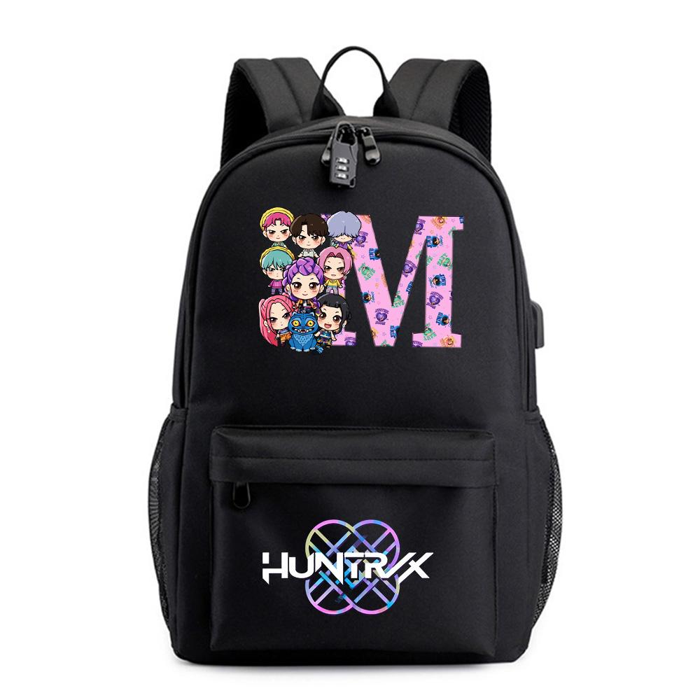 26 English Letter K-Pop Printed Backpack for Teenager Student Girl Boy Bookbag Schoolbag Women Large Capacity Waterproof Travel Bag Kid Gift
