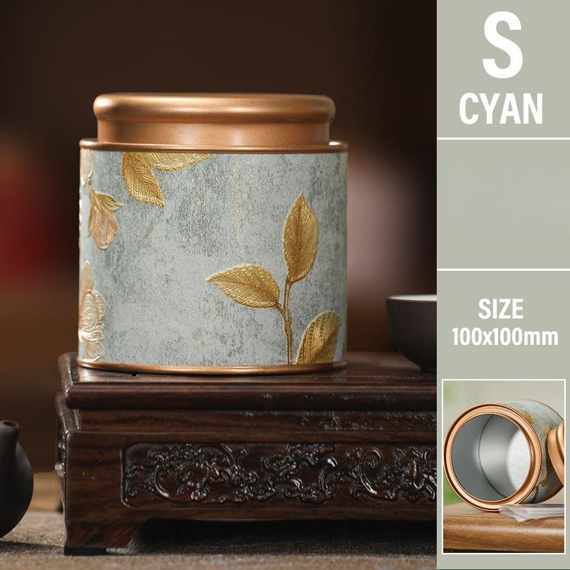 Flower Pattern Empty Tea Tin Can Household Green Black Tea Sealed Jar Spice Jars Small Packaging Gift Box Tinplate Storage Can