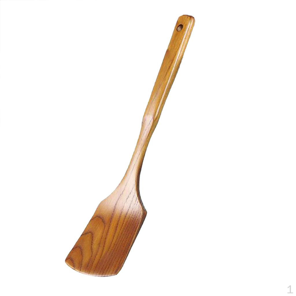 Solid Wooden Slice Turner Kitchen Cooking Serving Wood A