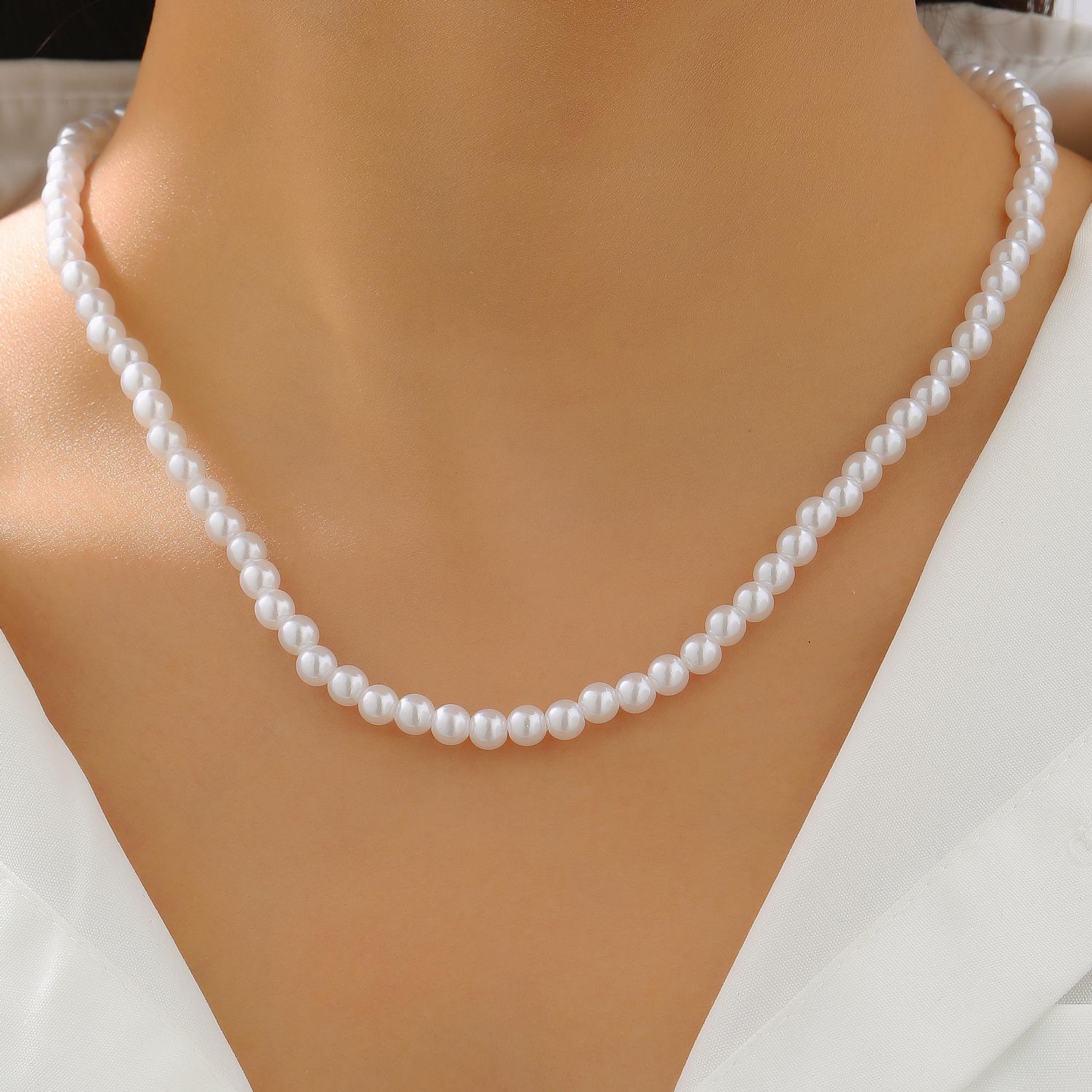 Французский ретро жемчужный набор ожерелий на ключицу – Роскошный, модный и универсальный для женщин