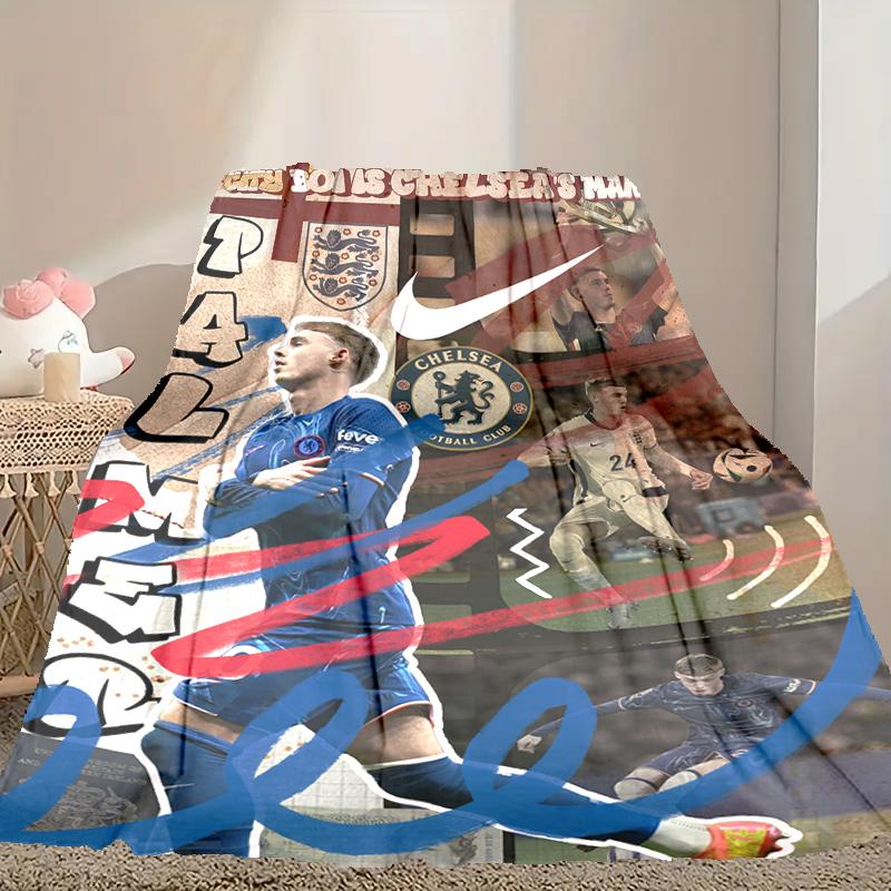 שמיכת נשכן מודפסת דיגיטלית 1 יח', שמיכת צ'לסי FC לשימוש ביתי, חמימות לכל עונה, שמיכת מתנה לחג המולד וליום האהבה