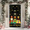 Feliz Dia De Reyes Door Cover 35x71 Inch Three Kings Day Porch Banner Epiphany Decorations Wise Men Celebration Backdrop for Home Office For Girls or
