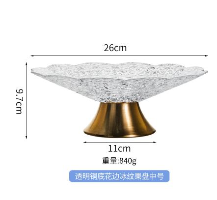 High Foot Glass Plates Fruit Plates Salad Bowl Candy Plate Snack Trays Cake Stands Dim Sum Dish Refreshment Plate Dessert Bowl