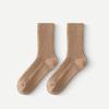 Damen Dicke Wollsocken für Herbst/Winter - Japanischer Stil, Unifarben, Doppelstrickdesign, Mittellang, Plus Samt, Heißer Verkauf.