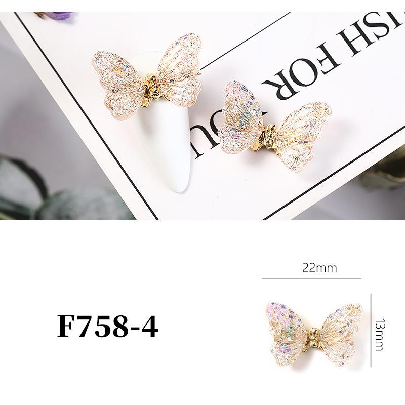 Nail Art Butterfly Jewelry Resin Aurora Color Three-Dimensional  Dynamic Butterfly Super Flash Nail Art Decoration