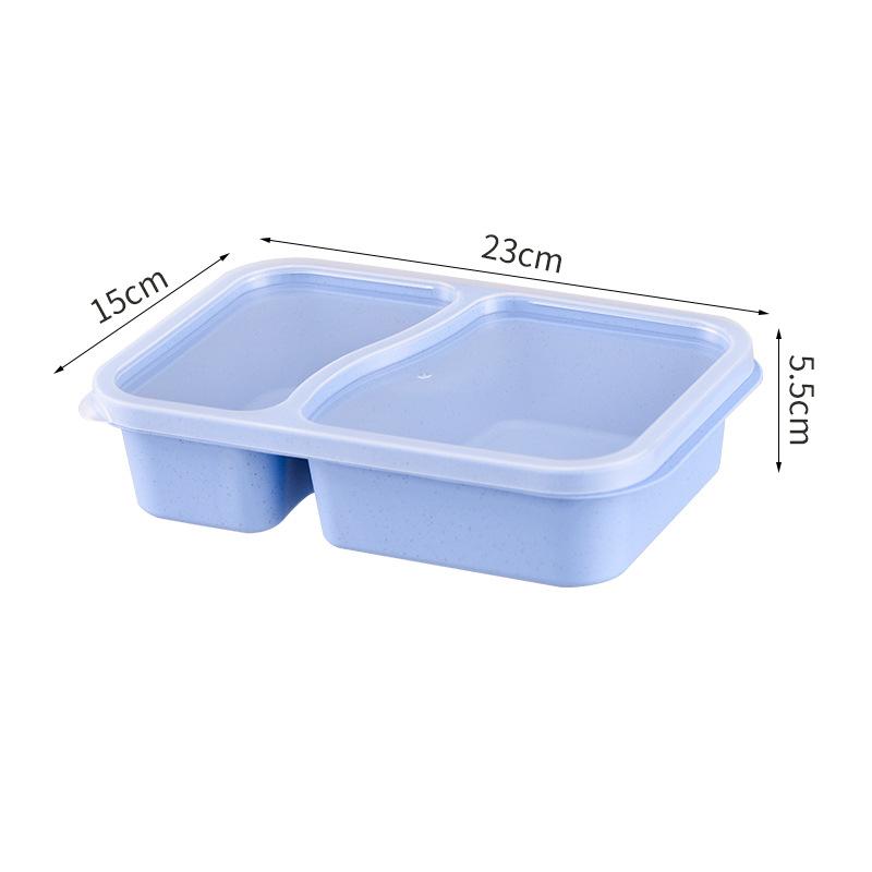 

Двухсекционный ланч-бокс из пшеничной соломыБенто-боксКоробка для фаст-фудаПортативный ланч-бокс с отделениямиКоробка для перекуса синий