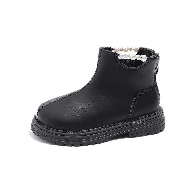 Winter Children Princess Fashion Boots Warm Plush Girl Snow Boots Sweet Versatile Kids Causal Ankle Cotton Boots Thick Bottom